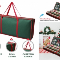 Geanta de depozitare accesorii de Craciun, 82 x 34 x 13 cm, verde, Bright&Homely BH074